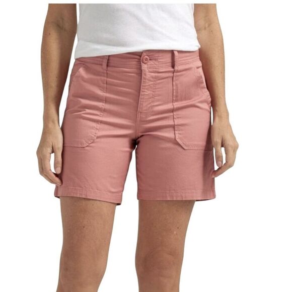 Lee Peach Orange Comfort Waist Shorts 8 Med - Picture 1 of 9